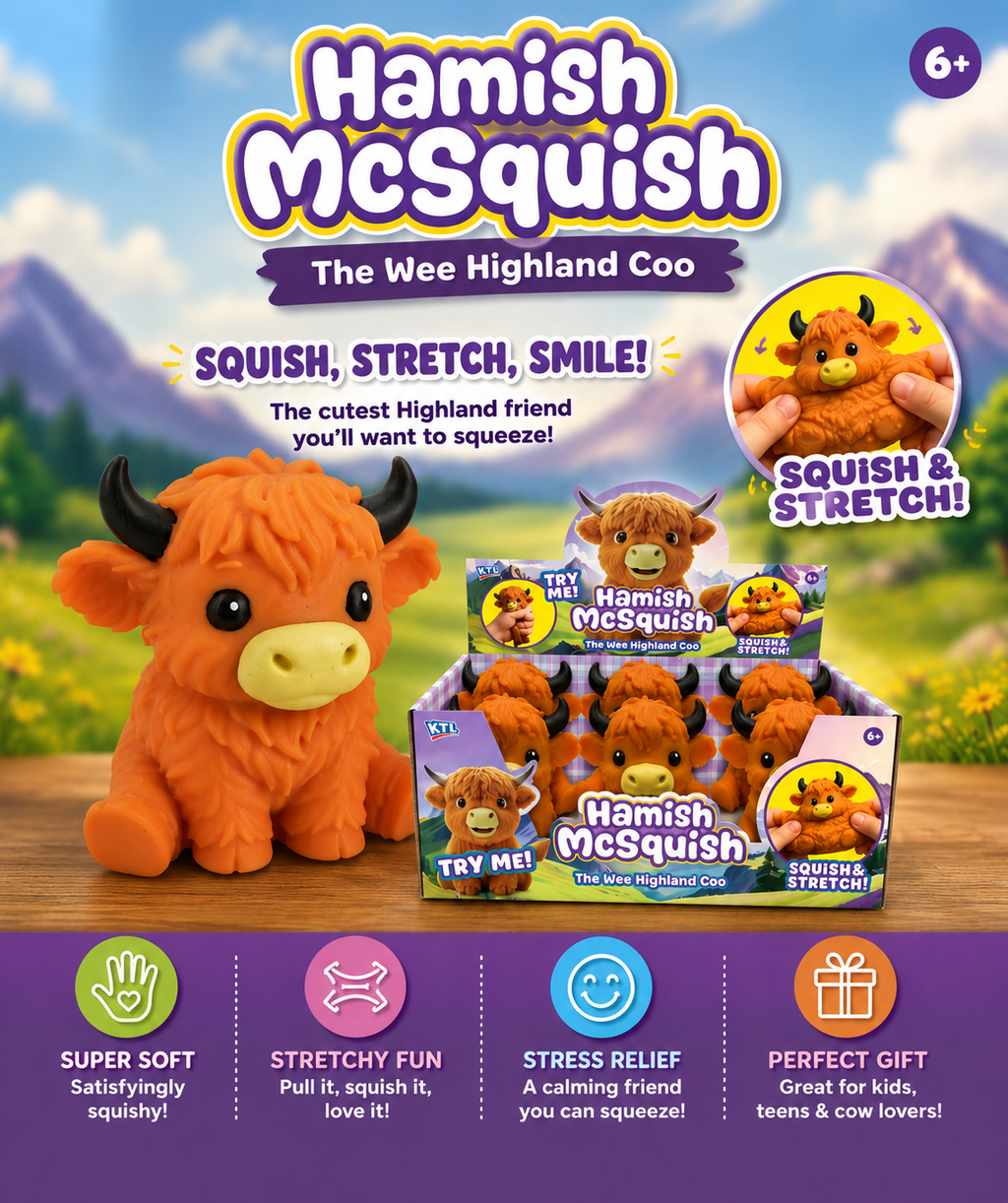 Large Highland Cow squishy