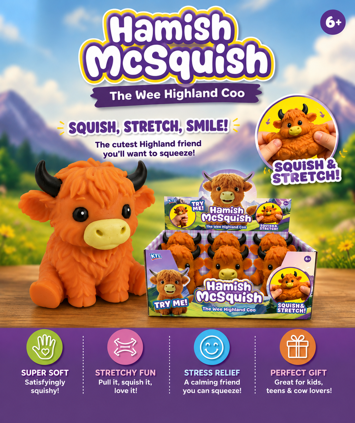 Large Highland Cow squishy